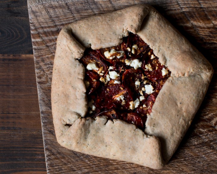 Caramelized onion and roasted Roma tomato galette lr-7799